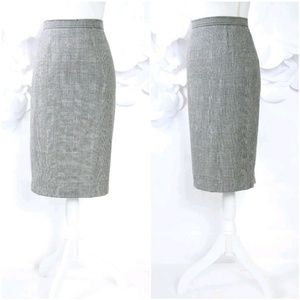 VALENTINO Italy Plaid Pencil Skirt 10 Black Career